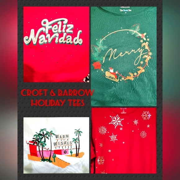 #005 Croft & Barrow - The Classic Holiday Tees: Varies, Colors, Styles - Picture 1 of 16